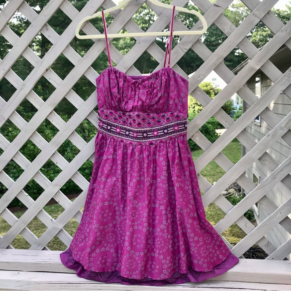 FREE PEOPLE purple layered strapless mini dress!